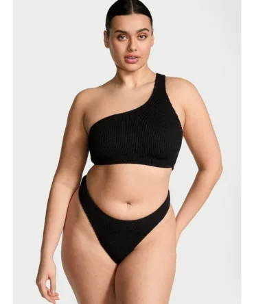Crinkle One-Shoulder Bikini Top