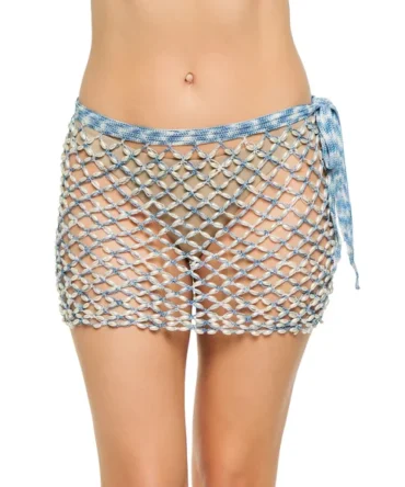 Crochet Pearl Beaded Mini Cover Skirt