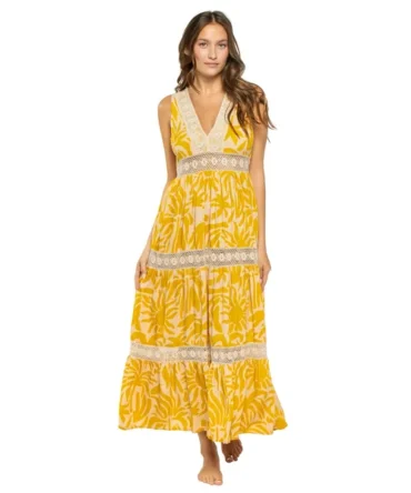 Crochet Trim Maxi Dress