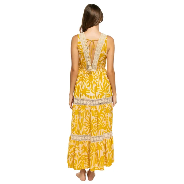 Crochet Trim Maxi Dress