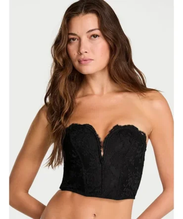 Dare to Dream Lace Deep-V Cropped Corset Top