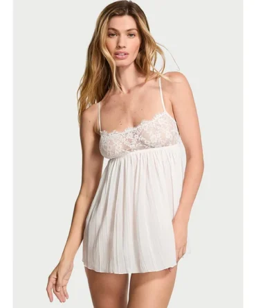 Dare to Dream Lace Pleated Babydoll Set