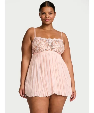 Dare to Dream Lace Pleated Babydoll Set