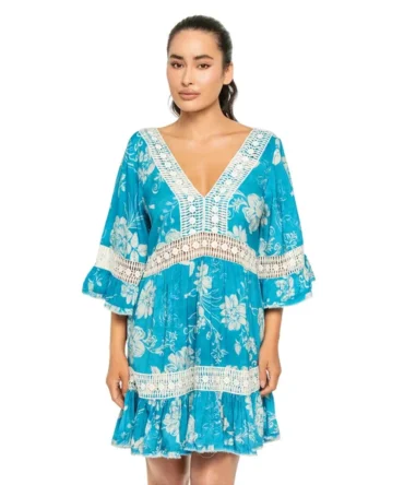 Deep V-Neck Mini Dress