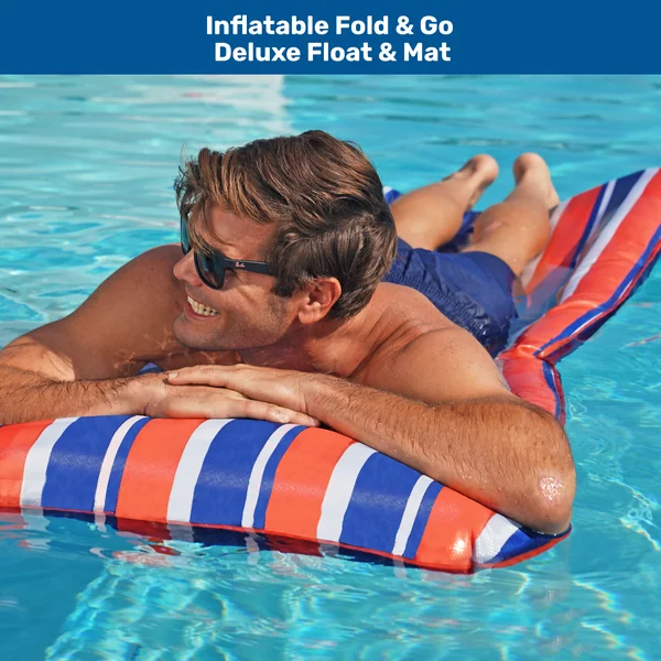 Deluxe 3-in-1 Fold & Go Float, Mat, and Lounge | Multipurpose Pool Float