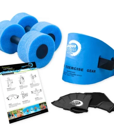 Deluxe Training System 6-Piece Fitness Set | Water Aerobics & Fitness Equipment for Pool