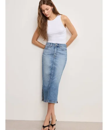 Denim Midi Skirt