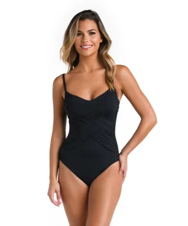 Draped Front One Piece Swimsuit