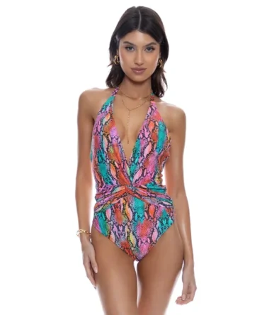 Electric Skin Plunge One Piece Swimsuit