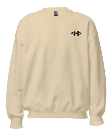 Embroidered Unisex Crew Sweatshirt – Sand