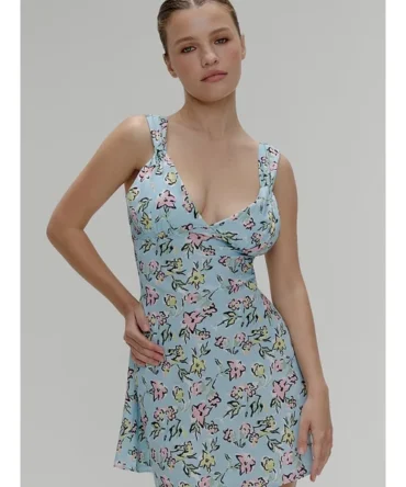 Emilia Satin Floral Mini Dress