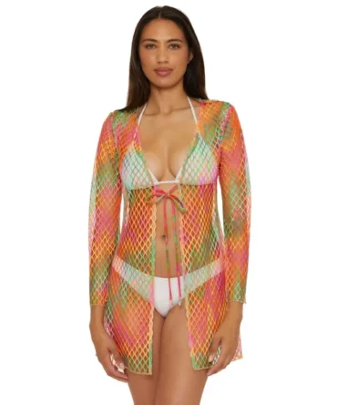 Fishnet Long Sleeve Kimono