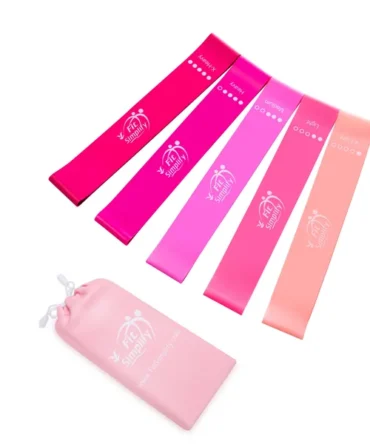 Fit Simplify Resistance Loop Exercise Bands Set of 5 (Pink)