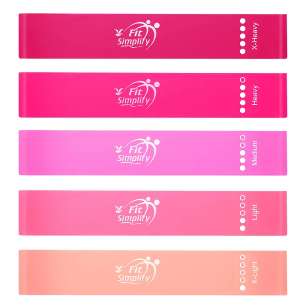 Fit Simplify Resistance Loop Exercise Bands Set of 5 (Pink)
