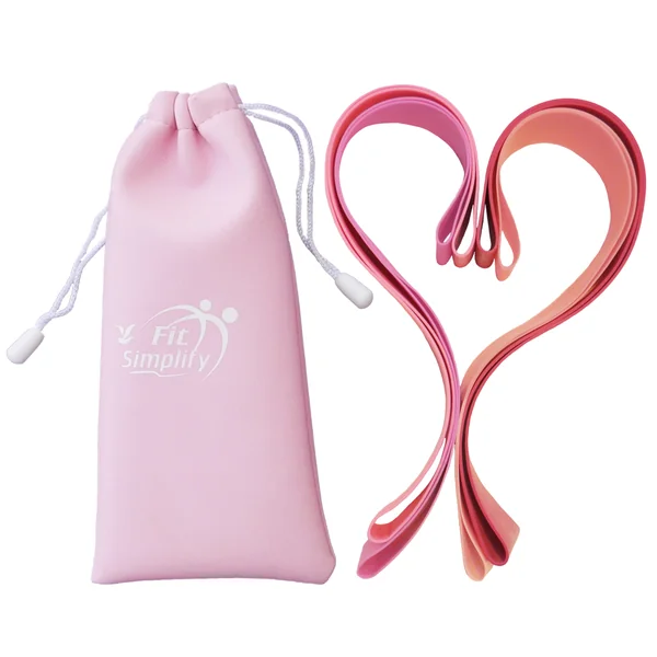 Fit Simplify Resistance Loop Exercise Bands Set of 5 (Pink)