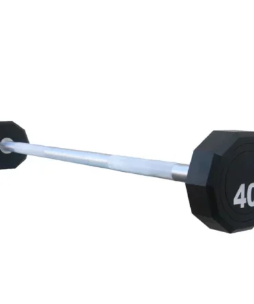 Fitness First 10-Sided Fixed Urethane Encased Straight Barbell 20 - 120 lbs