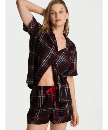 Flannel Short Pajama Set