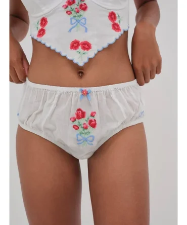 Forget Me Not Embroidery Bloomer Panty