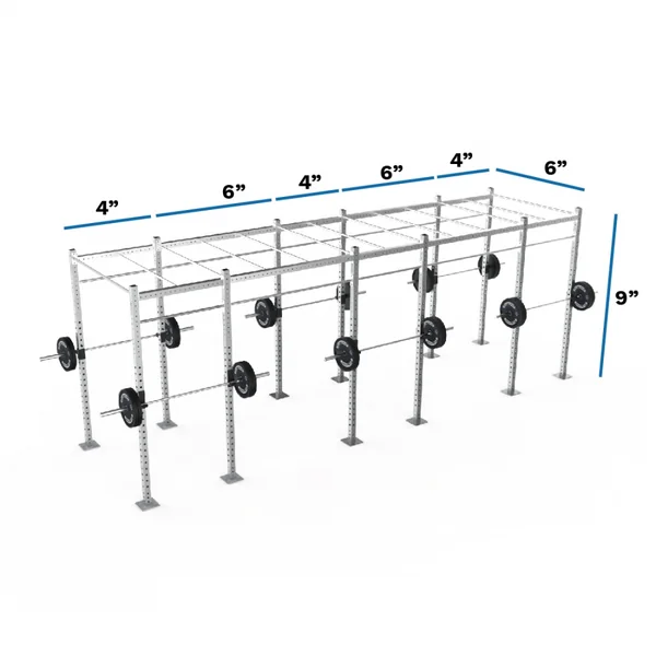 Galvanized Freestanding Expandable 9' Height Pull-Up Rig with Monkey Bar Option [Available 01/16/26]