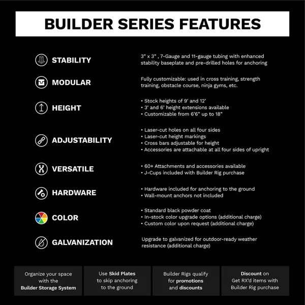 Galvanized Wall-Mounted Expandable 9' Height Pull-Up Rig with Monkey Bar Option [Available 01/16/26]