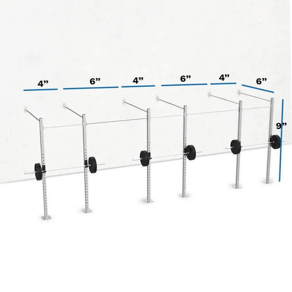 Galvanized Wall-Mounted Expandable 9' Height Pull-Up Rig with Monkey Bar Option [Available 01/16/26]