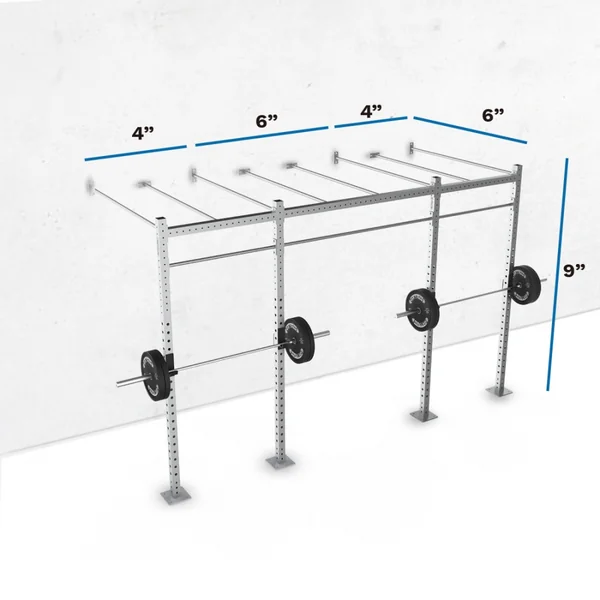 Galvanized Wall-Mounted Expandable 9' Height Pull-Up Rig with Monkey Bar Option [Available 01/16/26]