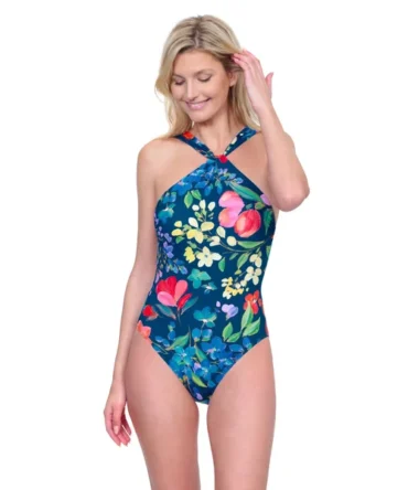 Garden Dream High Neck One Piece Swimsuit