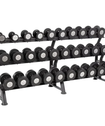 GEL-GRIP Urethane Dumbbells Black | 15 PAIR Pack