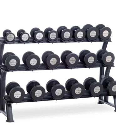 GEL-GRIP Urethane Dumbbells Black | 3-TIER Pack