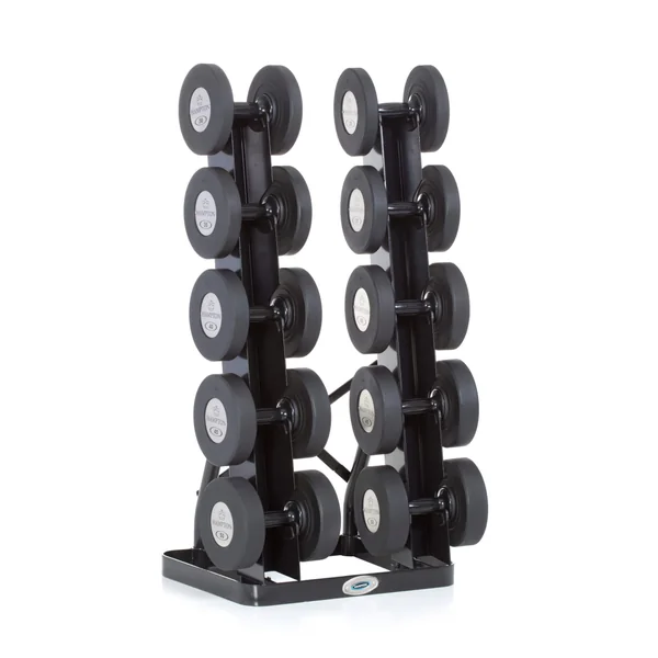 GEL-GRIP Urethane Dumbbells Black | 5 PAIR Vertical Pack (A)