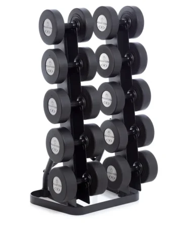 GEL-GRIP Urethane Dumbbells Black | 5 PAIR Vertical Pack (C)
