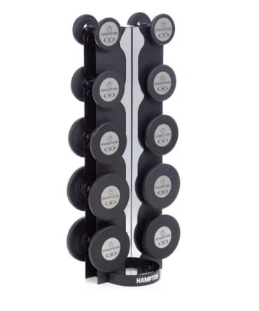 GEL-GRIP Urethane Dumbbells Black | 5 PAIR Vertical Pack (D)