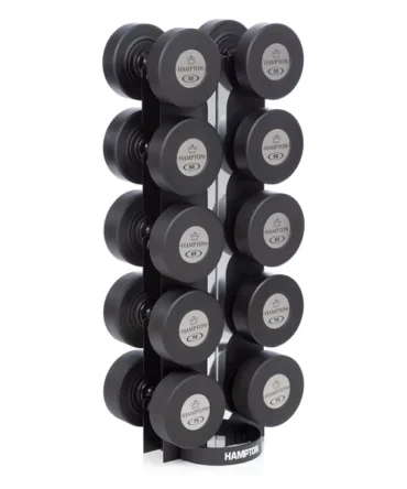 GEL-GRIP Urethane Dumbbells Black | 5 PAIR Vertical Pack (F)