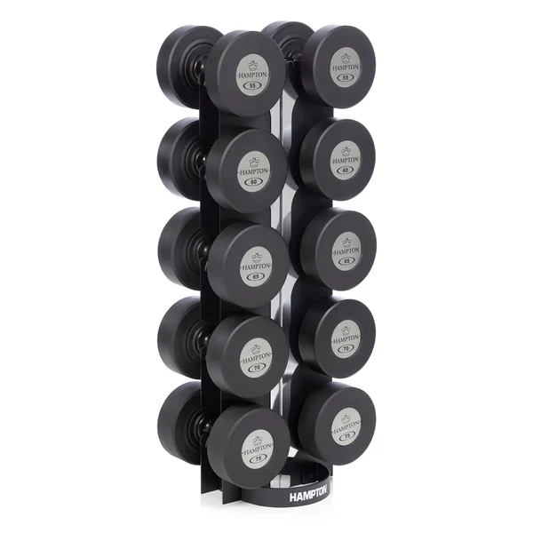 GEL-GRIP Urethane Dumbbells Black | 5 PAIR Vertical Pack (F)