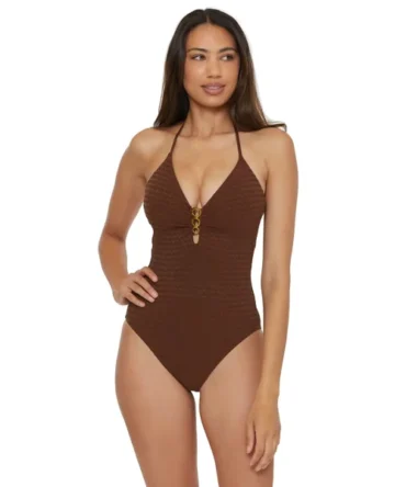 Glimmer Halter One Piece Swimsuit
