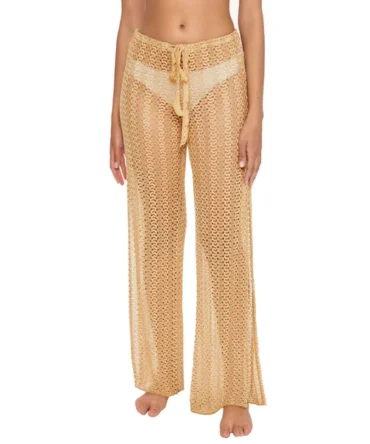 Golden Metallic Crochet Pants