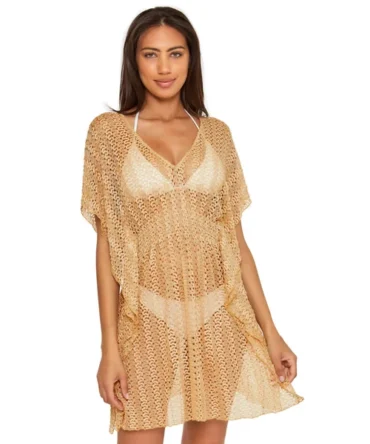 Golden Metallic Crochet Tunic