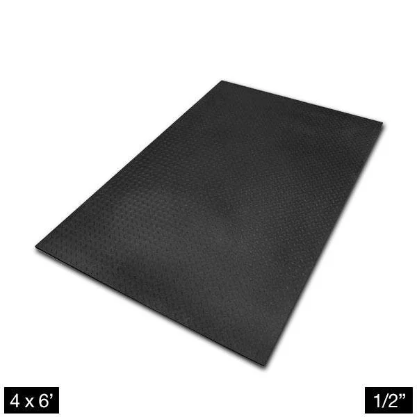Heavy Duty 4′ x 6′ Rubber Flooring 1/2 inch Thick