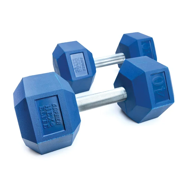 HexElite Rubber-Coated Color Dumbbells