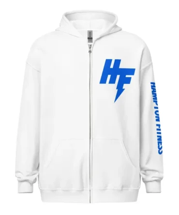 HF Bolt Unisex Zip Hoodie – White
