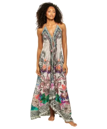 Hi-Low Halter Maxi Dress