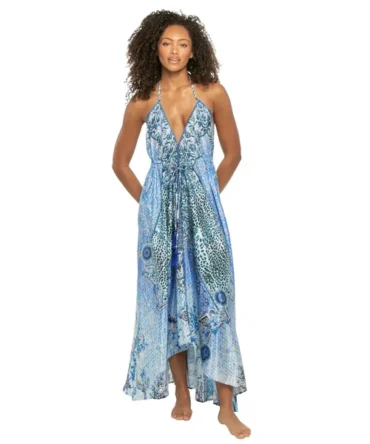 Hi-Low Halter Maxi Dress