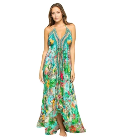 Hi-Low Halter Maxi Dress