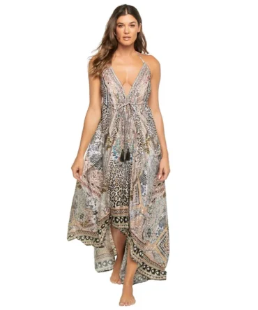 Hi-Low Halter Maxi Dress