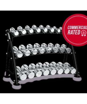 Hoist Fitness Commercial 3-Tier Horizontal Beauty Bell Rack CF-3462-3