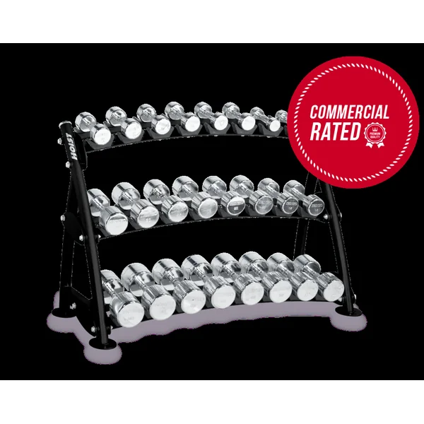 Hoist Fitness Commercial 3-Tier Horizontal Beauty Bell Rack CF-3462-3