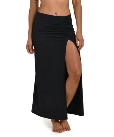 Island Goddess Shirred Midi Skirt