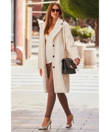 Ivory Relaxed Fit Longline Faux Fur Coat