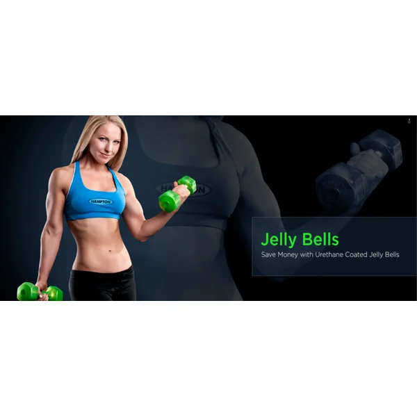 JELLY-BELL Urethane Aerobic Dumbbells | 8 Pair Pack