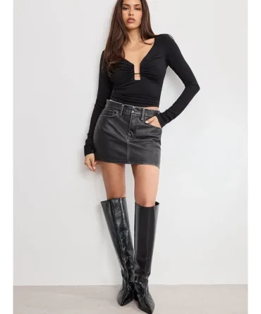 Jersey U-Wire Long-Sleeve Top